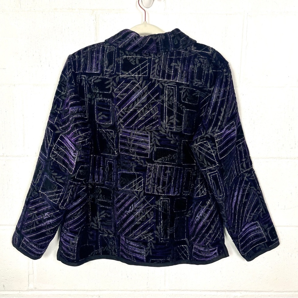 Patchwork Reversible Jacket Purple Black Brocade … - image 8